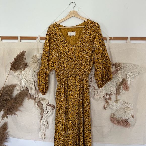 STUNNING yellow midi dress from Anthropologie - Picture 3 of 3